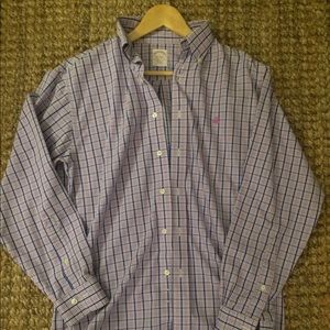 Brooks Brothers Check Button Down Polo Shirt